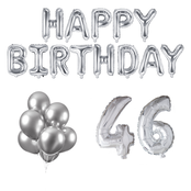 46 jaar Verjaardag Versiering Ballon Pakket zilver
