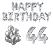 44 jaar Verjaardag Versiering Ballon Pakket zilver