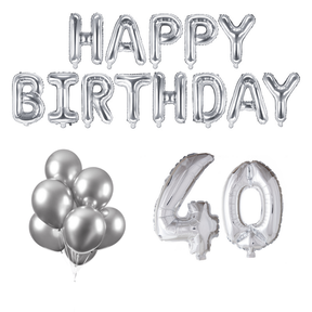 40 jaar Verjaardag Versiering Ballon Pakket zilver