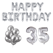 35 jaar Verjaardag Versiering Ballon Pakket zilver 35 jaar Verjaardag Versiering Ballon Pakket zilver