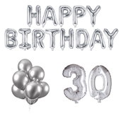 30 jaar Verjaardag Versiering Ballon Pakket zilver 30 jaar Verjaardag Versiering Ballon Pakket zilver