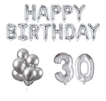 30 jaar Verjaardag Versiering Ballon Pakket zilver