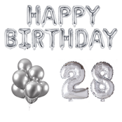 28 jaar Verjaardag Versiering Ballon Pakket zilver 28 jaar Verjaardag Versiering Ballon Pakket zilver