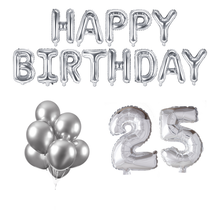 25 jaar Verjaardag Versiering Ballon Pakket zilver