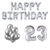 23 jaar Verjaardag Versiering Ballon Pakket zilver 23 jaar Verjaardag Versiering Ballon Pakket zilver