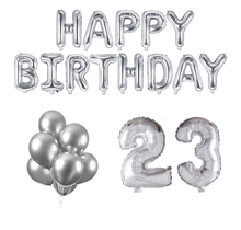 23 jaar Verjaardag Versiering Ballon Pakket zilver