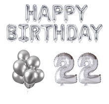 22 jaar Verjaardag Versiering Ballon Pakket zilver