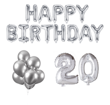 20 jaar Verjaardag Versiering Ballon Pakket zilver