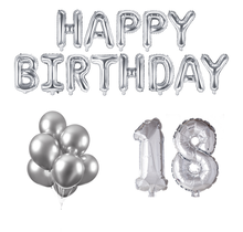 18 jaar Verjaardag Versiering Ballon Pakket zilver