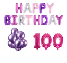 100 jaar Verjaardag Versiering Ballon Pakket Pastel & Roze