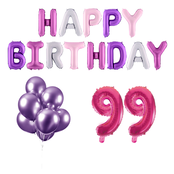 99 jaar Verjaardag Versiering Ballon Pakket Pastel & Roze