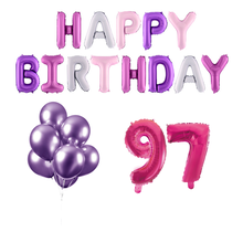 97 jaar Verjaardag Versiering Ballon Pakket Pastel & Roze