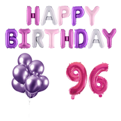 96 jaar Verjaardag Versiering Ballon Pakket Pastel & Roze
