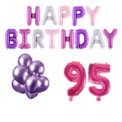 95 jaar Verjaardag Versiering Ballon Pakket Pastel & Roze