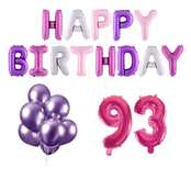 93 jaar Verjaardag Versiering Ballon Pakket Pastel & Roze