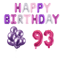 93 jaar Verjaardag Versiering Ballon Pakket Pastel & Roze