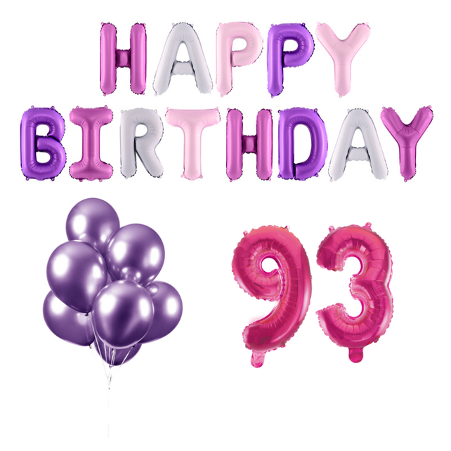 93 jaar Verjaardag Versiering Ballon Pakket Pastel & Roze
