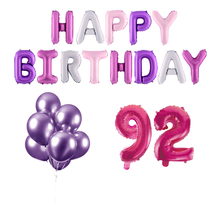 92 jaar Verjaardag Versiering Ballon Pakket Pastel & Roze