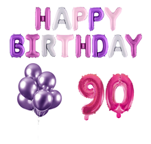 90 jaar Verjaardag Versiering Ballon Pakket Pastel & Roze