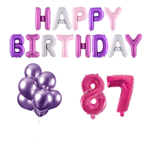 87 jaar Verjaardag Versiering Ballon Pakket Pastel & Roze