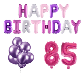 85 jaar Verjaardag Versiering Ballon Pakket Pastel & Roze