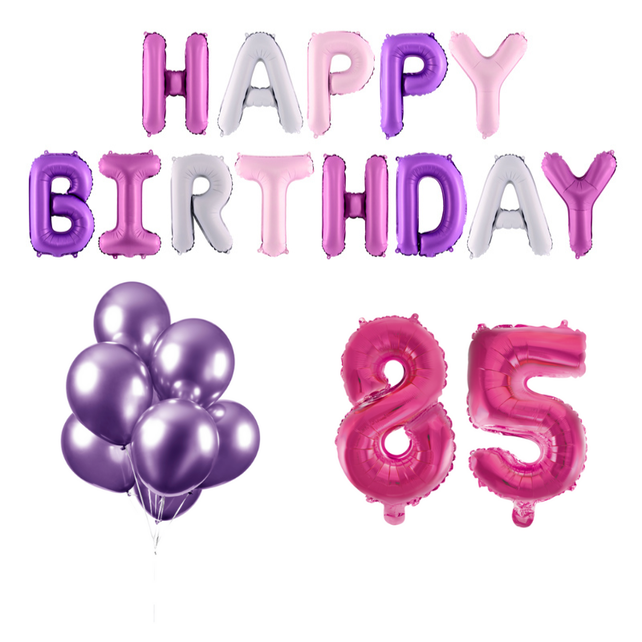85 jaar Verjaardag Versiering Ballon Pakket Pastel & Roze