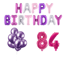 84 jaar Verjaardag Versiering Ballon Pakket Pastel & Roze