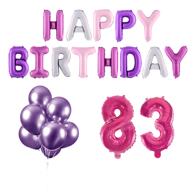 83 jaar Verjaardag Versiering Ballon Pakket Pastel & Roze