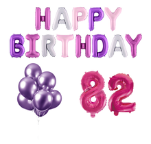 82 jaar Verjaardag Versiering Ballon Pakket Pastel & Roze