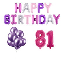 81 jaar Verjaardag Versiering Ballon Pakket Pastel & Roze