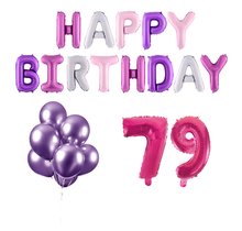79 jaar Verjaardag Versiering Ballon Pakket Pastel & Roze