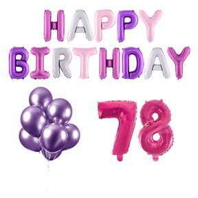 78 jaar Verjaardag Versiering Ballon Pakket Pastel & Roze