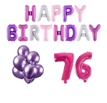 76 jaar Verjaardag Versiering Ballon Pakket Pastel & Roze