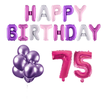75 jaar Verjaardag Versiering Ballon Pakket Pastel & Roze