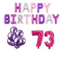 73 jaar Verjaardag Versiering Ballon Pakket Pastel & Roze