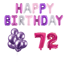 72 jaar Verjaardag Versiering Ballon Pakket Pastel & Roze