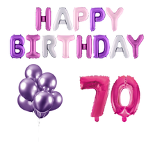 70 jaar Verjaardag Versiering Ballon Pakket Pastel & Roze