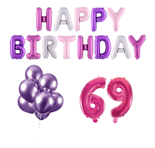 69 jaar Verjaardag Versiering Ballon Pakket Pastel & Roze