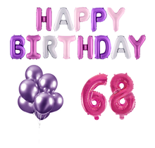 68 jaar Verjaardag Versiering Ballon Pakket Pastel & Roze