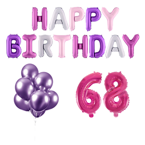 68 jaar Verjaardag Versiering Ballon Pakket Pastel & Roze