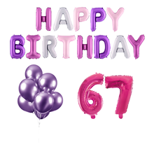 67 jaar Verjaardag Versiering Ballon Pakket Pastel & Roze