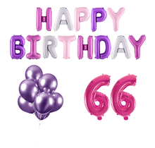 66 jaar Verjaardag Versiering Ballon Pakket Pastel & Roze