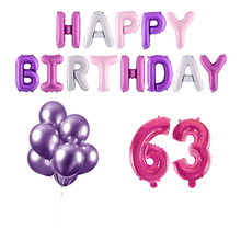 63 jaar Verjaardag Versiering Ballon Pakket Pastel & Roze