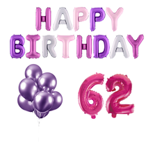 62 jaar Verjaardag Versiering Ballon Pakket Pastel & Roze