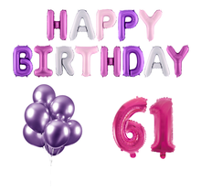 61 jaar Verjaardag Versiering Ballon Pakket Pastel & Roze