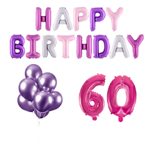 60 jaar Verjaardag Versiering Ballon Pakket Pastel & Roze
