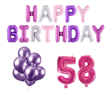 58 jaar Verjaardag Versiering Ballon Pakket Pastel & Roze