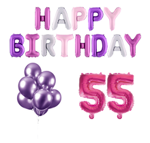 55 jaar Verjaardag Versiering Ballon Pakket Pastel & Roze