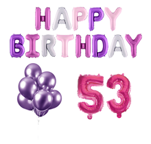 53 jaar Verjaardag Versiering Ballon Pakket Pastel & Roze