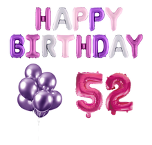 52 jaar Verjaardag Versiering Ballon Pakket Pastel & Roze